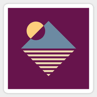 90s Mountain Sunset Lines Sticker